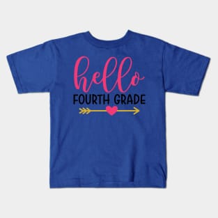 Hello Fourth Grade Kids Back to School Cute Kids T-Shirt